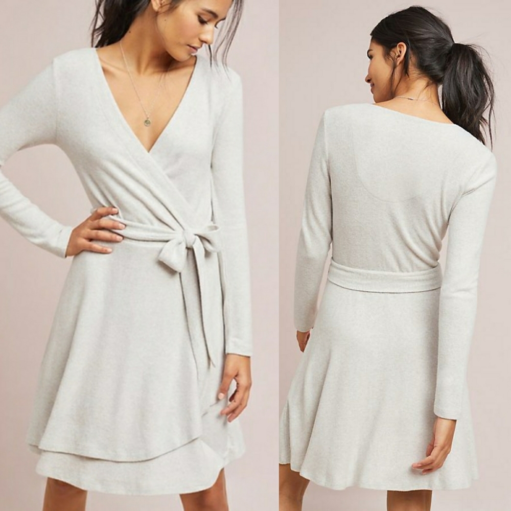 Anthro Saturday Sunday Cloudfleece Wrap Dress S